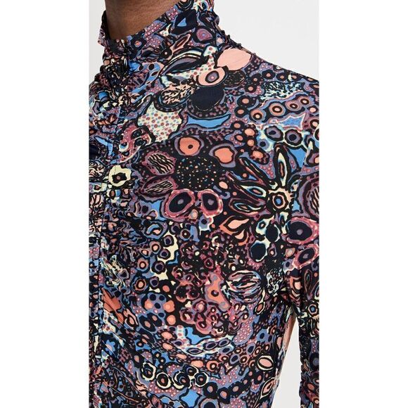 A.L.C. Nolan Dress Stretch Floral Ruched size Large - Picture 8 of 10